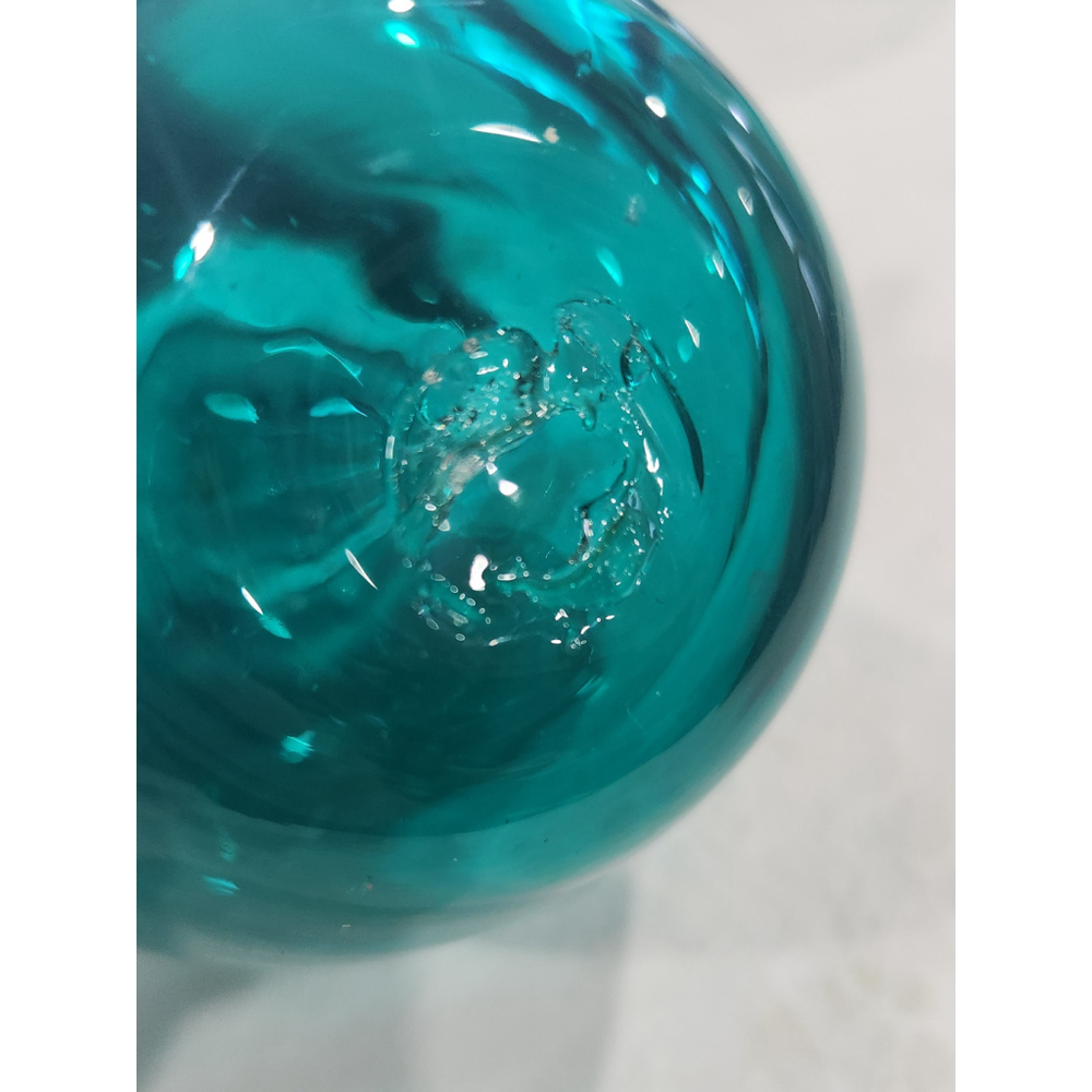 Blenko MCM Glass Apple, Teal,EUC - Picture 2 of 6